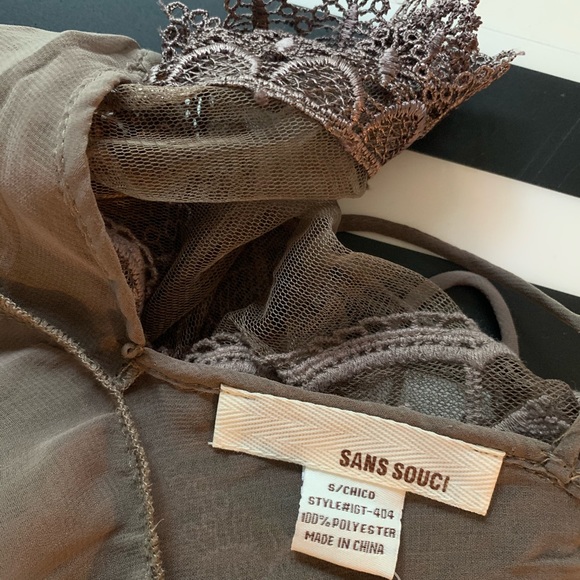 (New) Lace Chiffon Babydoll Top - Picture 10 of 10